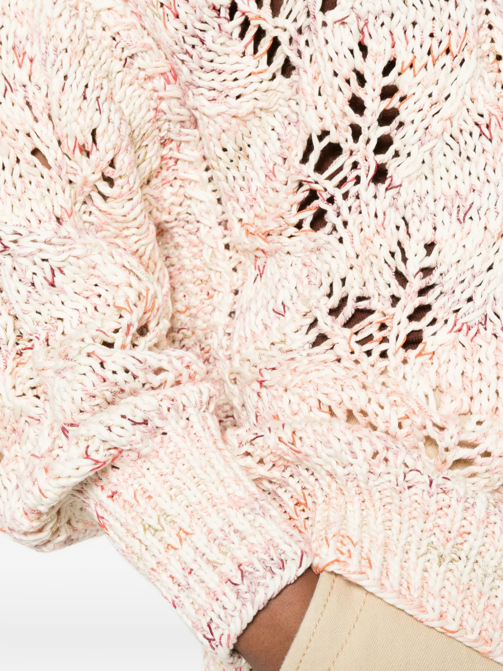 Buttoned Openwork Cardigan