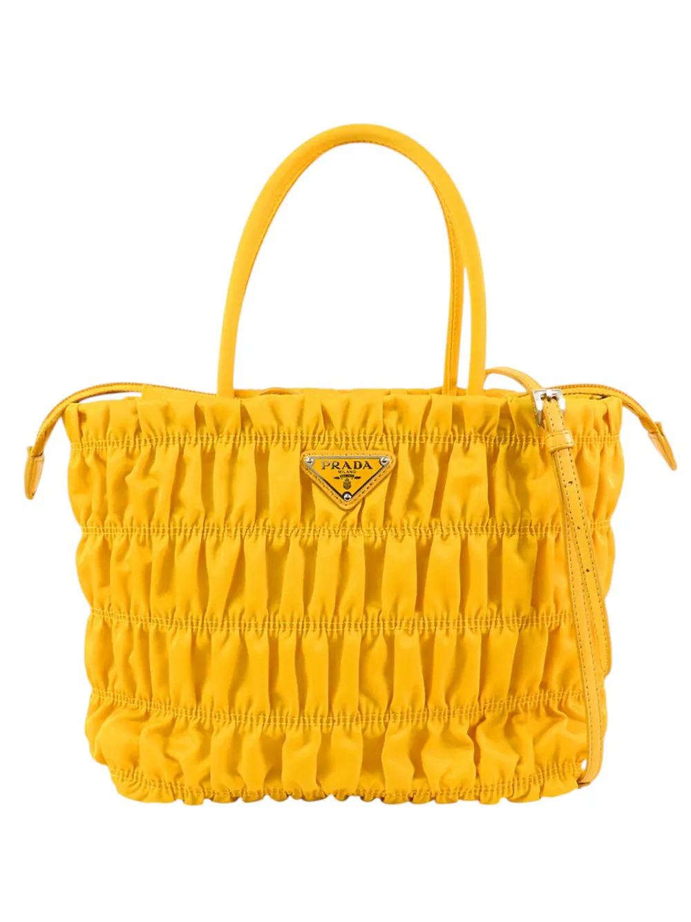 Prada Pre-Owned 2013-2025 Tessuto Gaufre satchel - Giallo