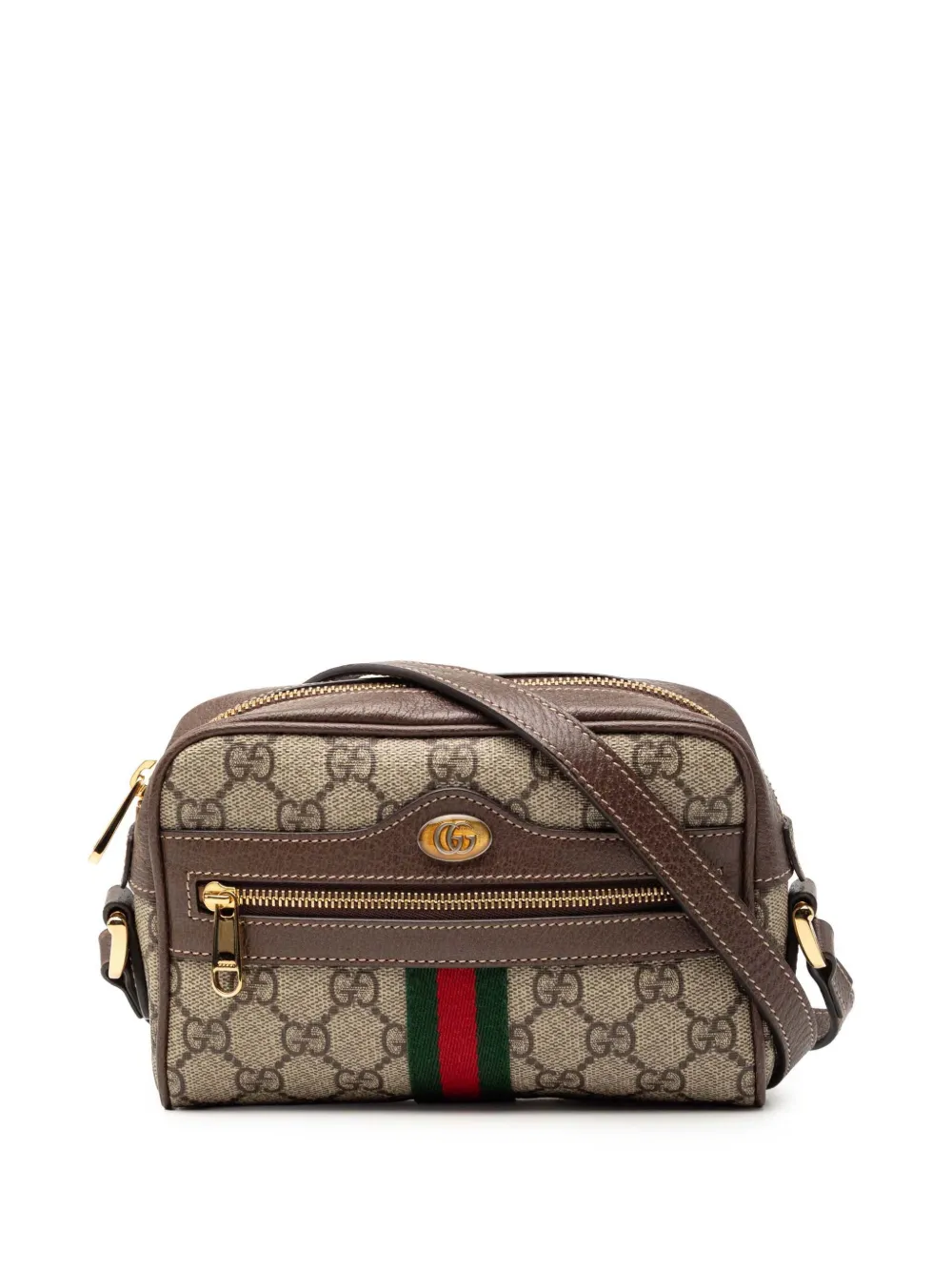 Gucci Pre-Owned Borsa a tracolla Ophidia mini in tessuto GG Supreme 2016-2026 - Marrone