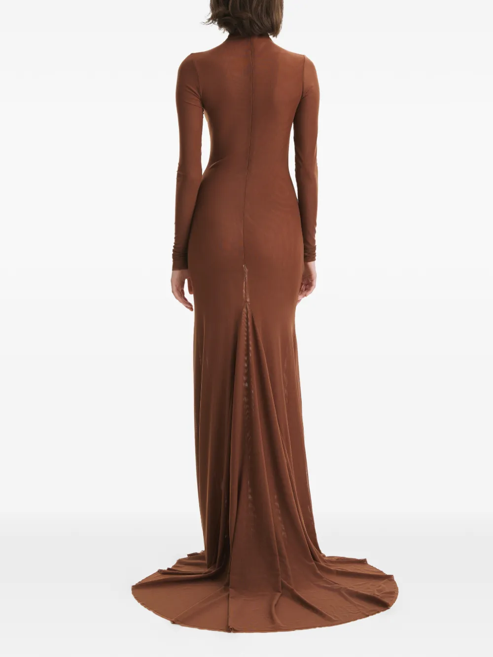  2310 Studio Long-sleeve Roll-neck Maxi Dress - Brown 