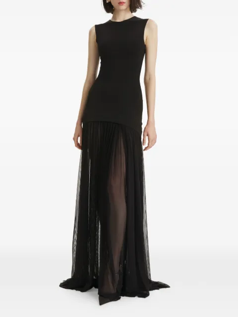 2310 STUDIO tulle-panel maxi dress