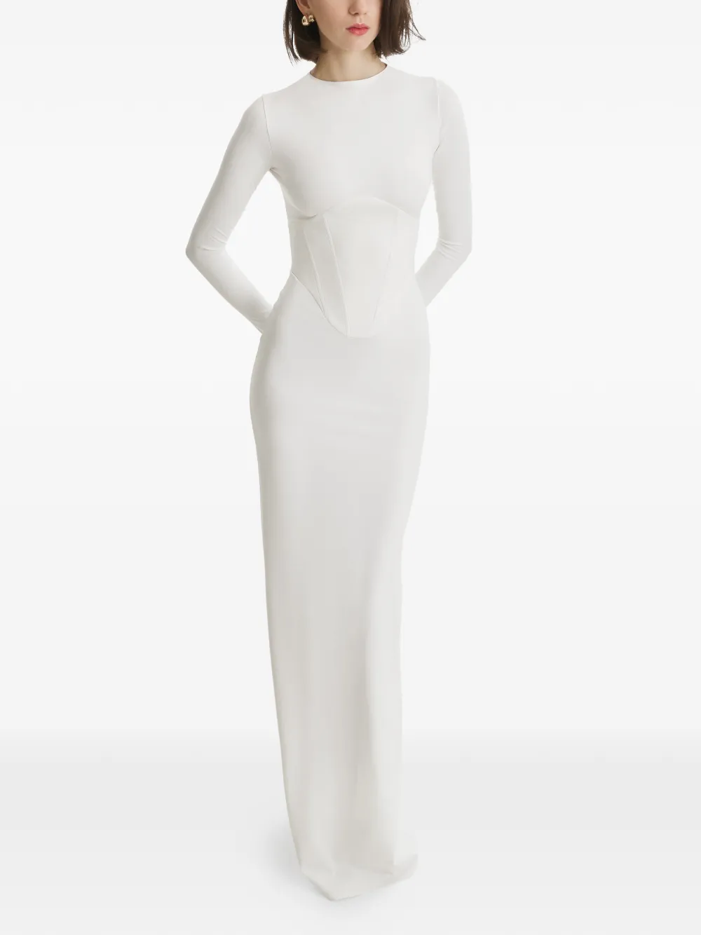 2310 STUDIO corset maxi dress - Bianco