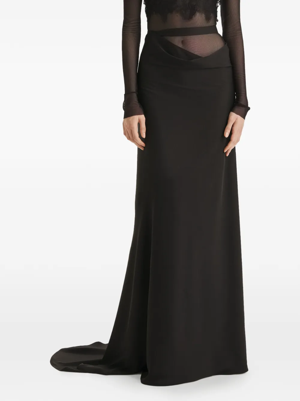 2310 STUDIO draped maxi skirt - Nero