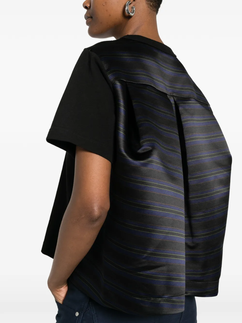 sacai Boxy T-shirt Zwart