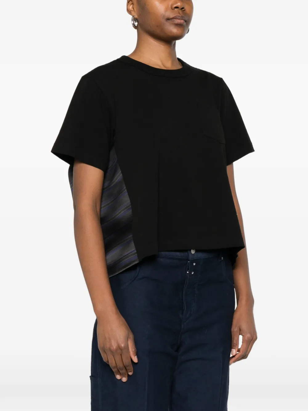 sacai Boxy T-shirt Zwart