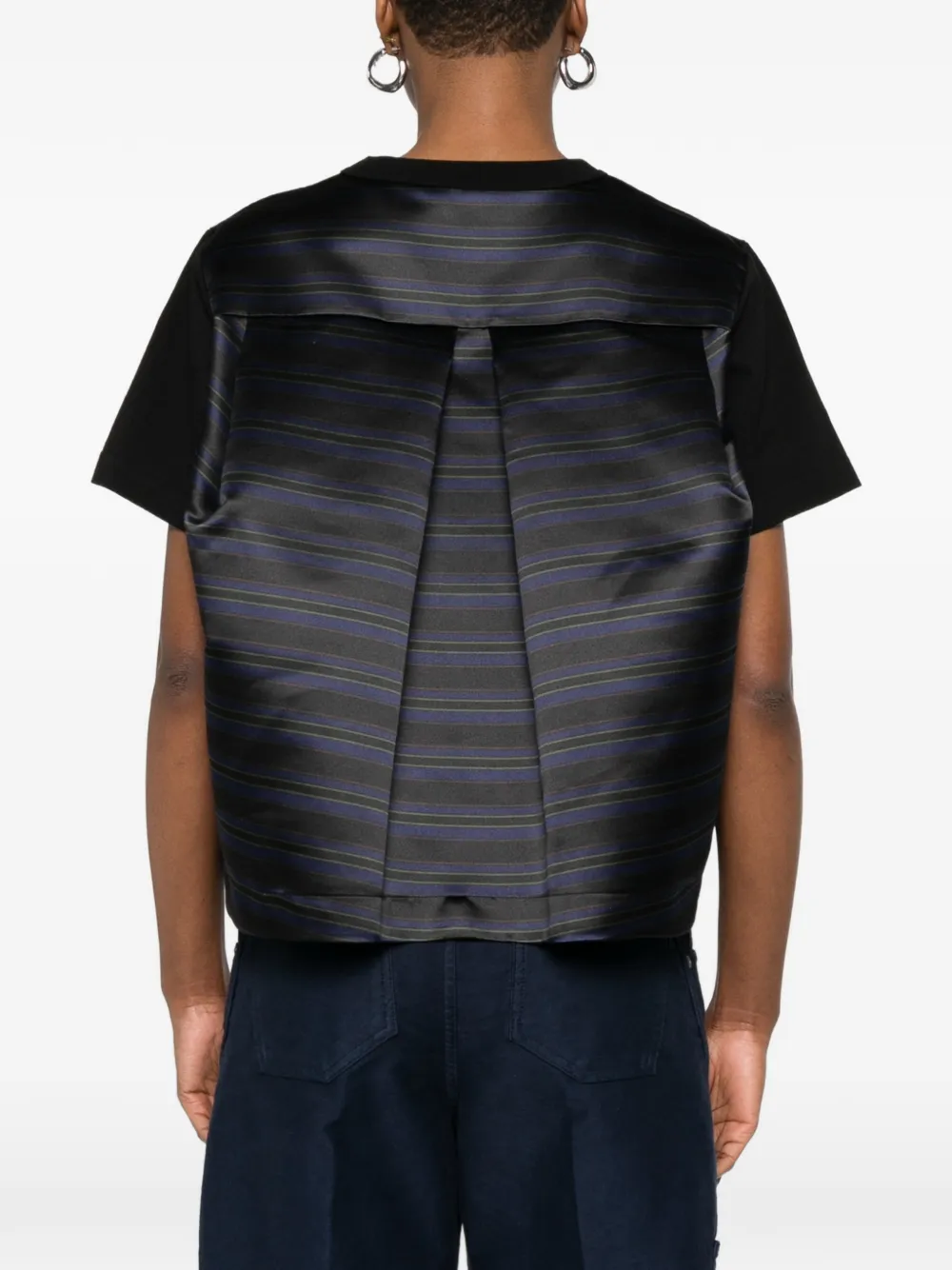 sacai Boxy T-shirt Zwart
