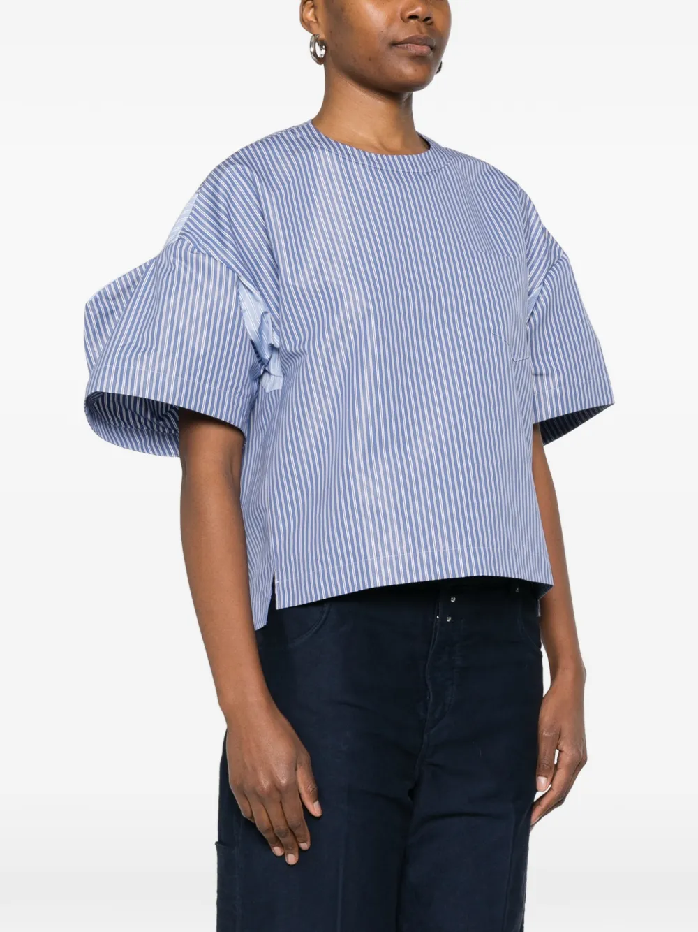  Sacai Striped Shirt - Blue 