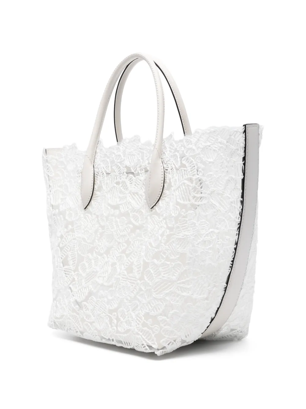  Ermanno Scervino Lace Handle Tote Bag - White 