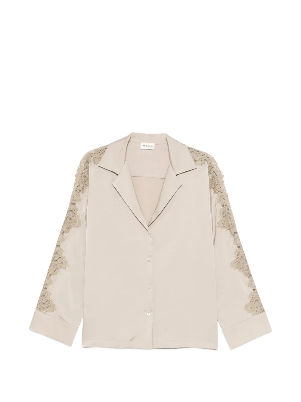 P.a.r.o.s.h Paky Lace-detail Long-sleeve Shirt In Neutral