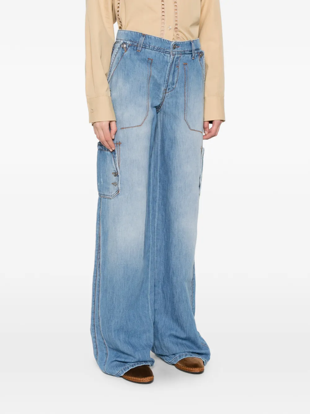  Ermanno Scervino Pocket Denim Trousers - Blue 