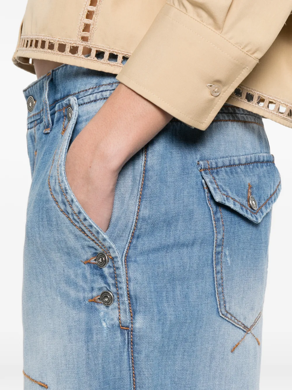 Ermanno Scervino Denim broek met zak Blauw