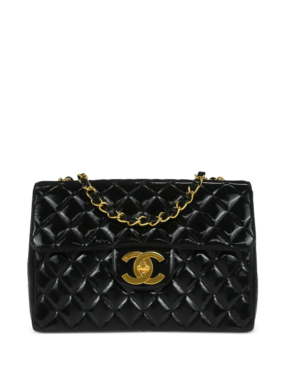 CHANEL Pre-Owned Borsa a spalla Jumbo Classic trapuntata con battente 1997 - Nero