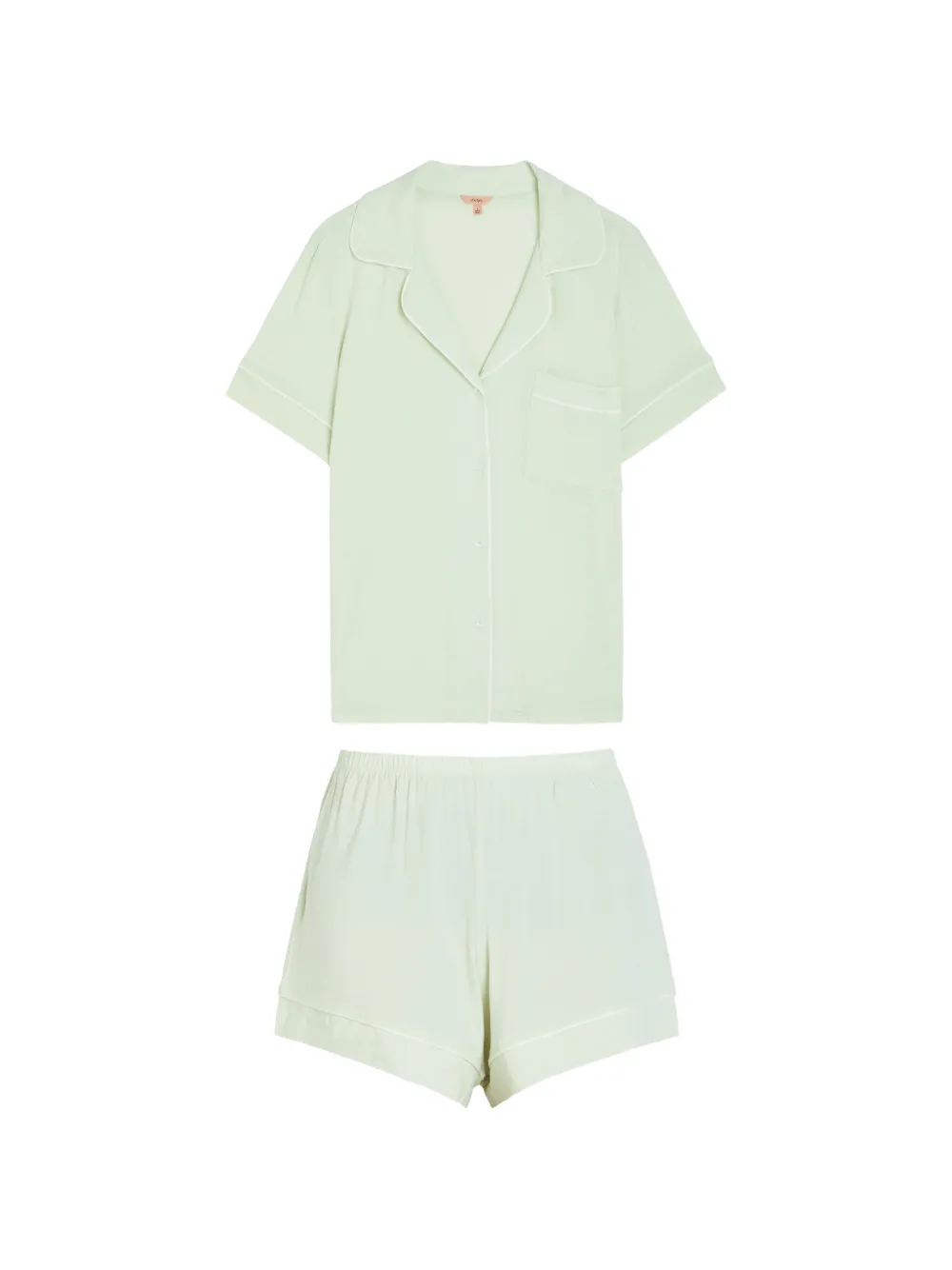 Eberjey piped short-sleeve pajamas set - Grün