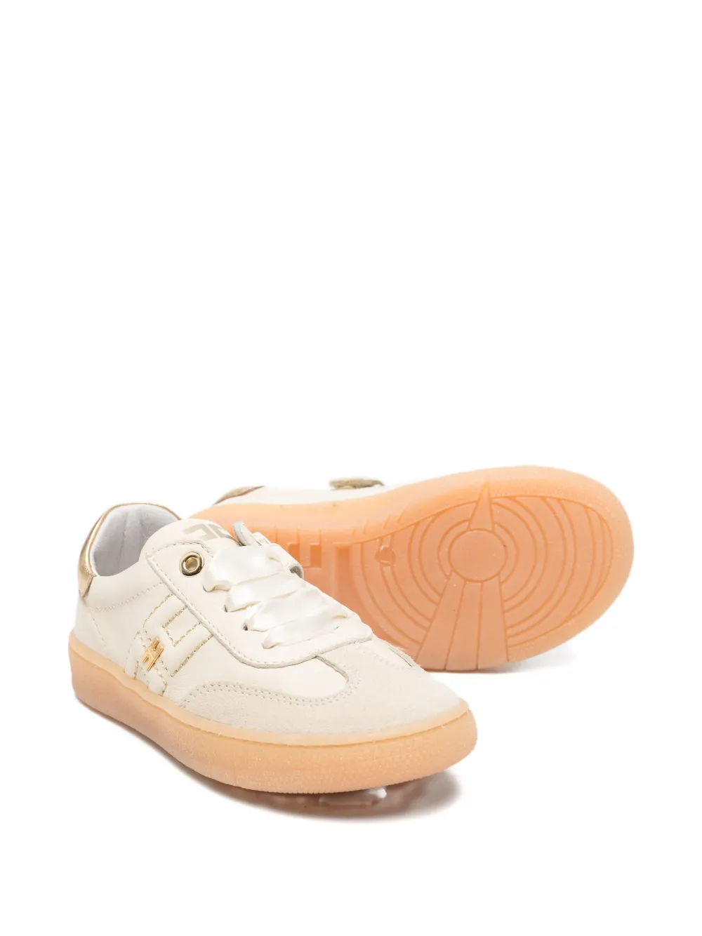 Elisabetta Franchi La Mia Bambina Sneakers met logodetail Beige