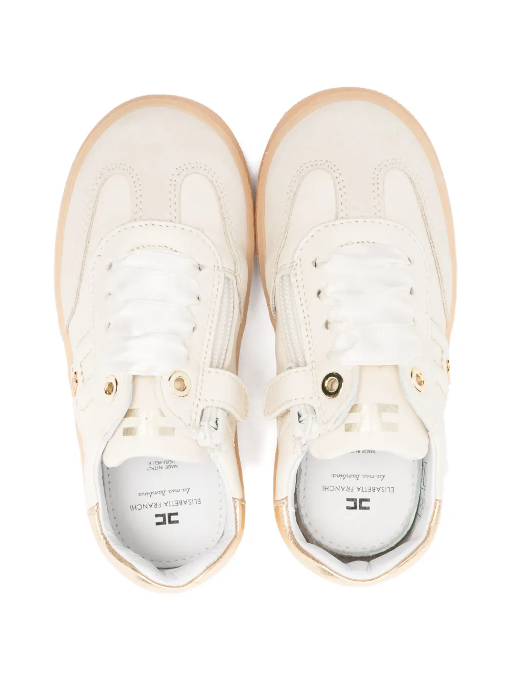 Elisabetta Franchi La Mia Bambina Sneakers met logodetail Beige