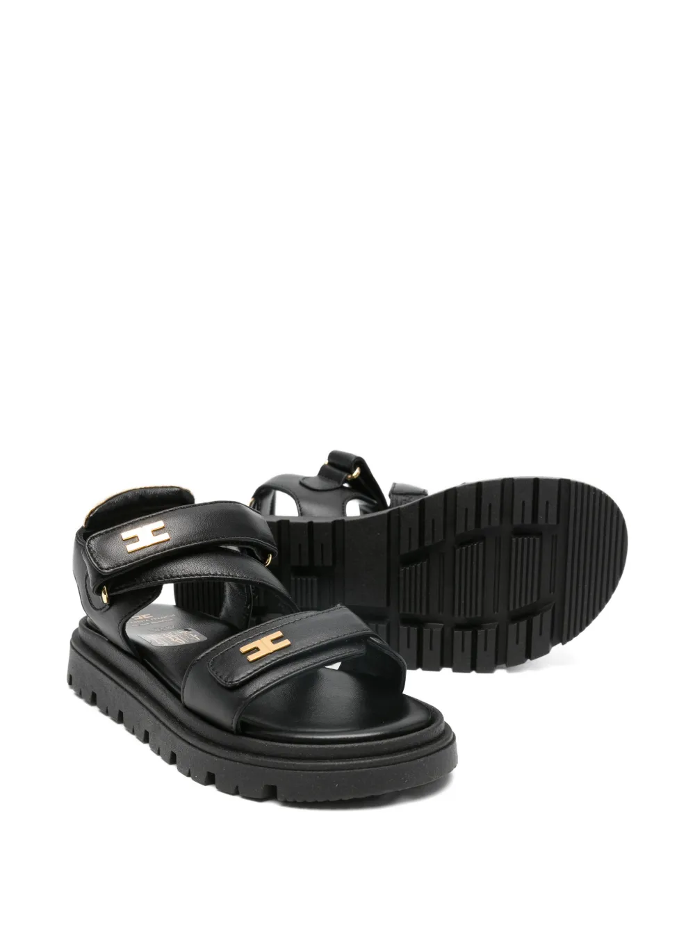 Elisabetta Franchi La Mia Bambina logo-detail sandal Zwart