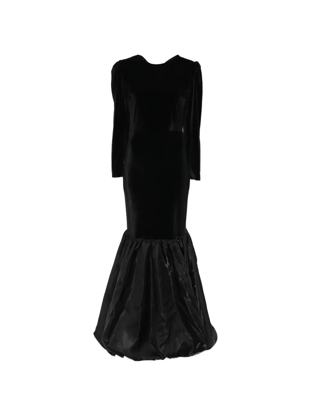 MIAU by Clara Rotescu ruffled velvet dress - Nero