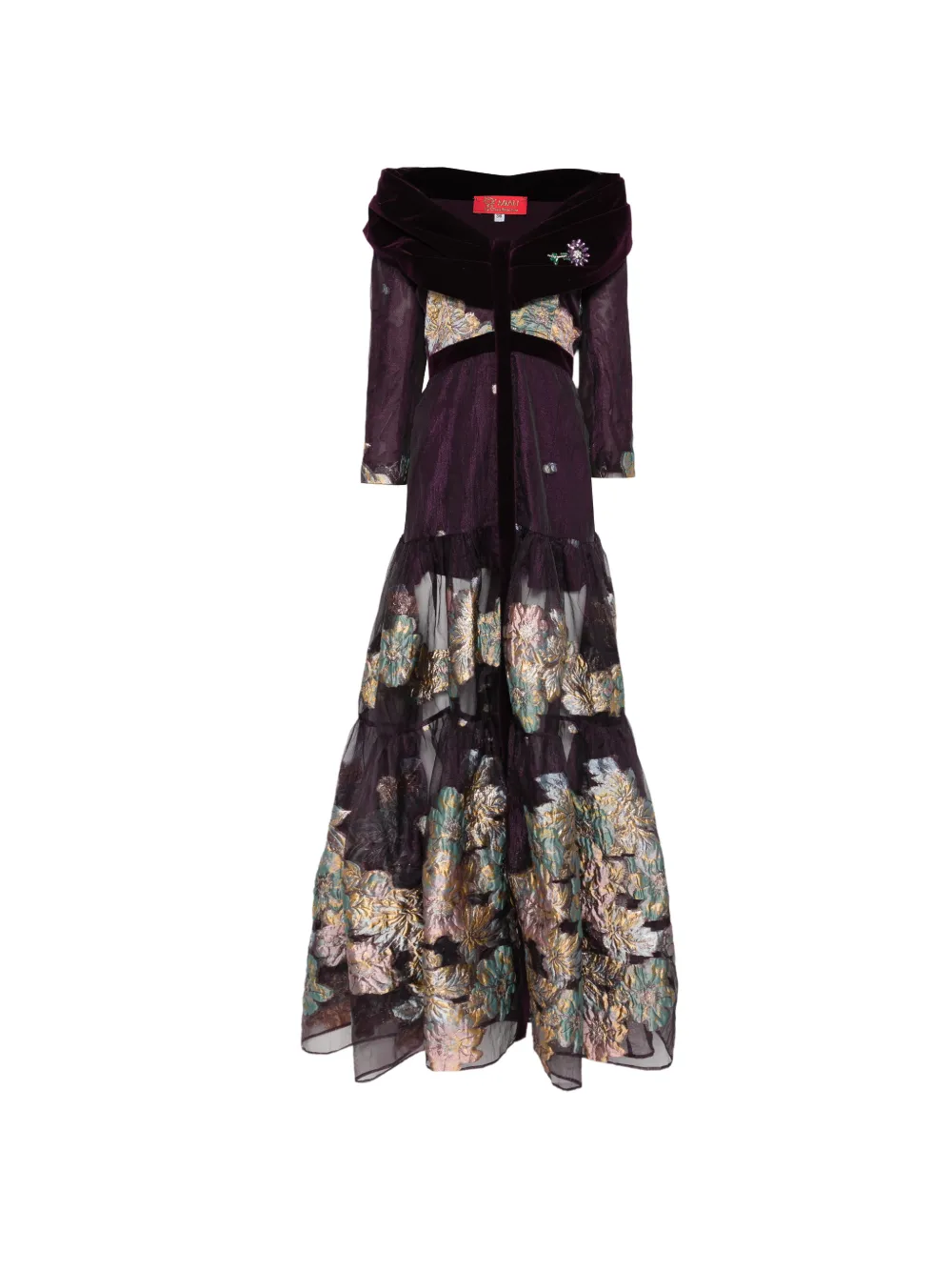 MIAU by Clara Rotescu floral maxi dress - Purple