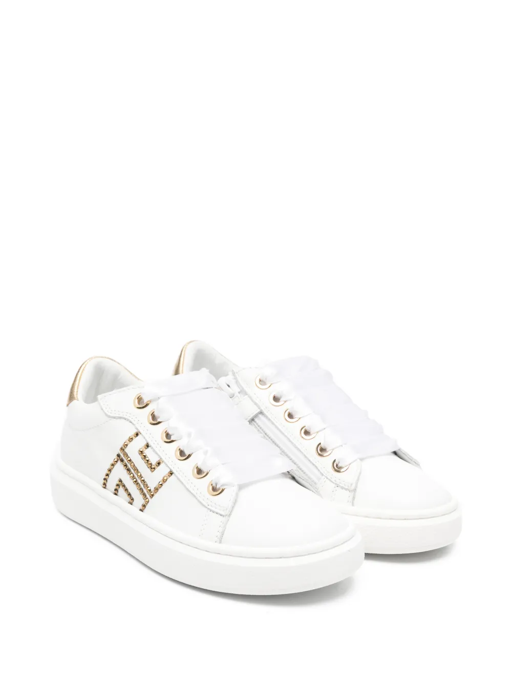 Elisabetta Franchi La Mia Bambina logo-embellishment sneakers - Bianco