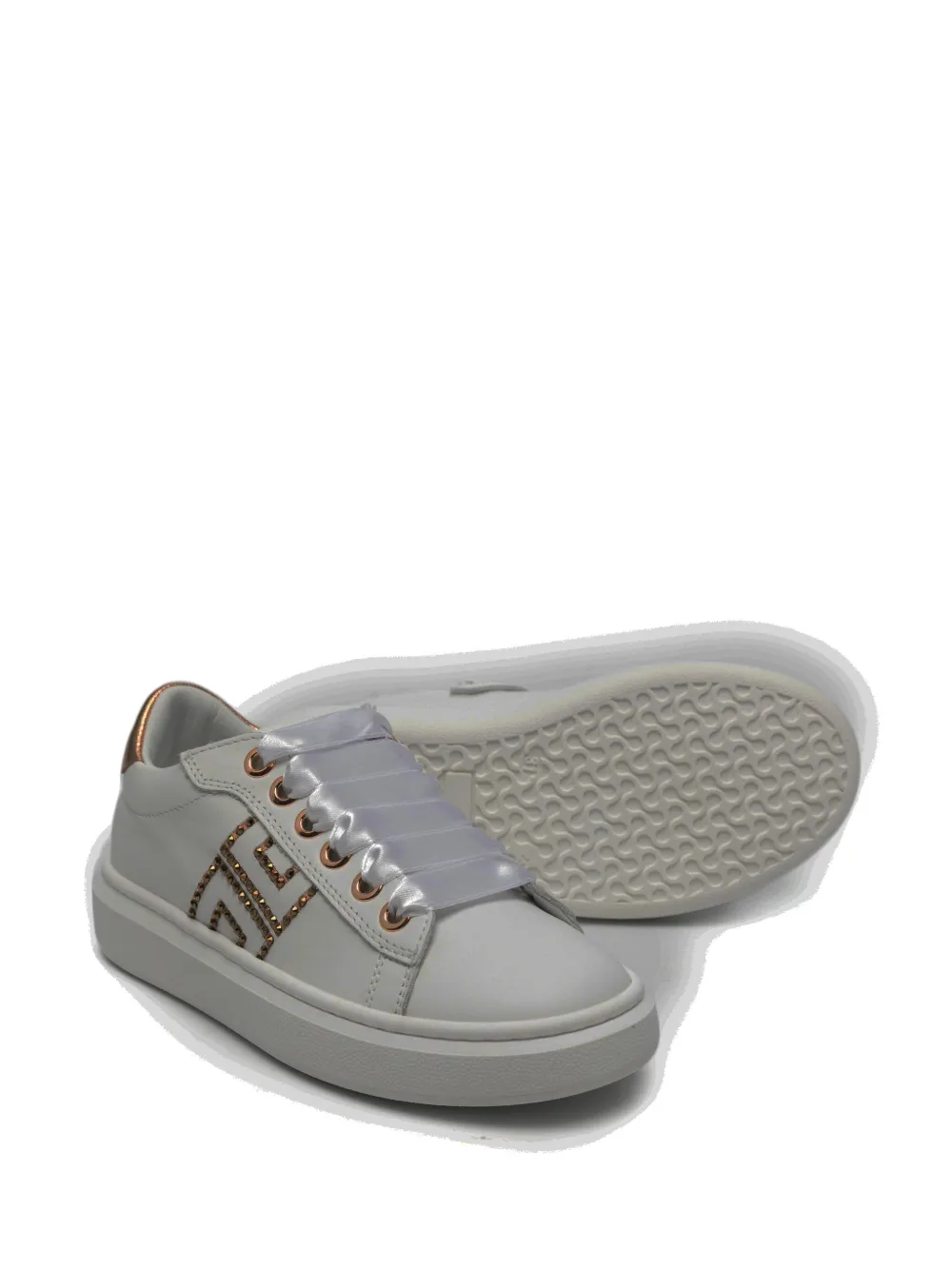 Elisabetta Franchi La Mia Bambina Sneakers verfraaid met logo Wit