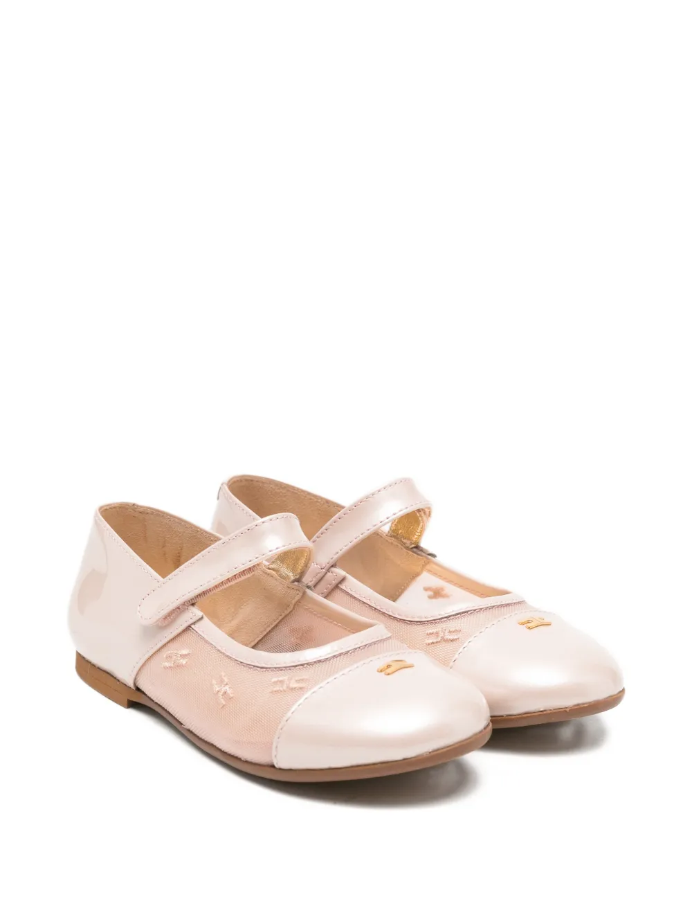 Elisabetta Franchi La Mia Bambina logo-detail ballerina shoes - Rosa