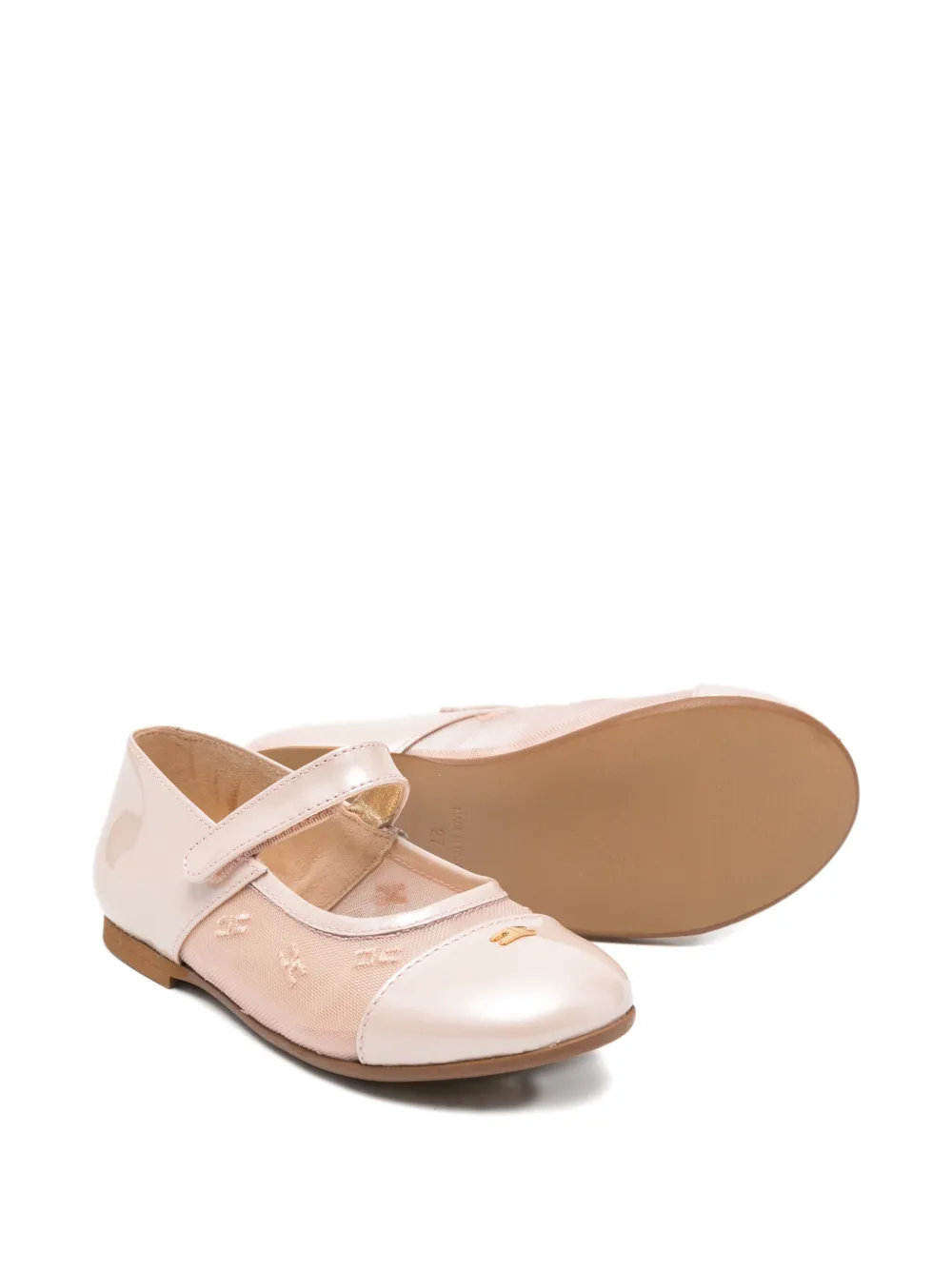 Elisabetta Franchi La Mia Bambina logo-detail ballerina shoes Roze