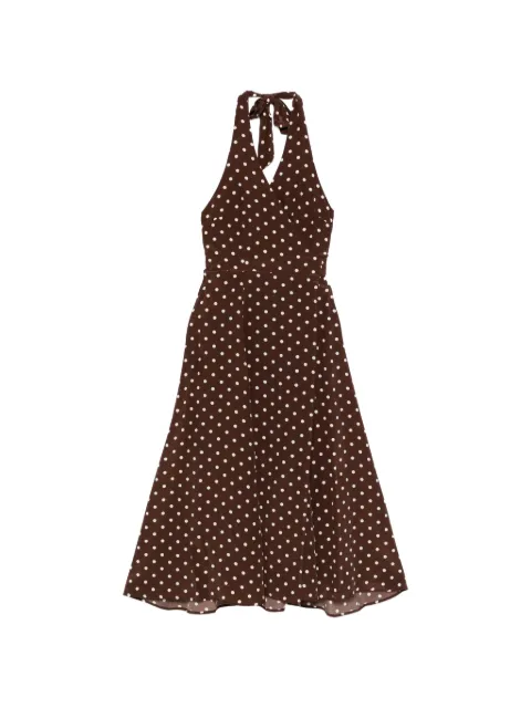 P.A.R.O.S.H. polka-dot halterneck midi dress