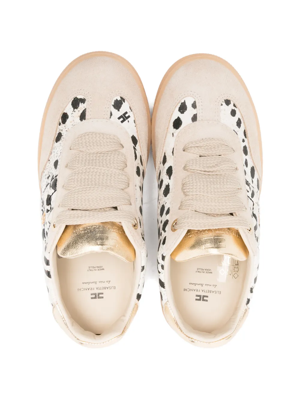 Elisabetta Franchi La Mia Bambina dalmatian-pattern sneakers Beige