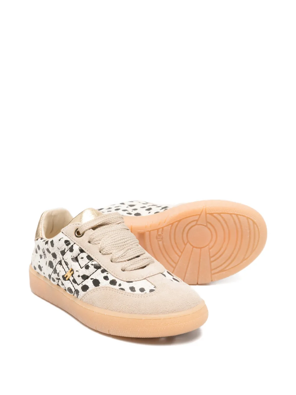 Elisabetta Franchi La Mia Bambina dalmatian-pattern sneakers Beige