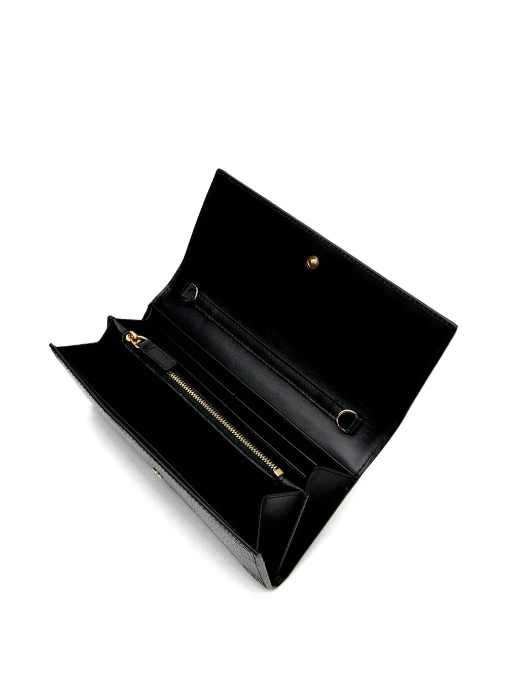 Roberto Cavalli Serpentine portemonnee met ketting Zwart