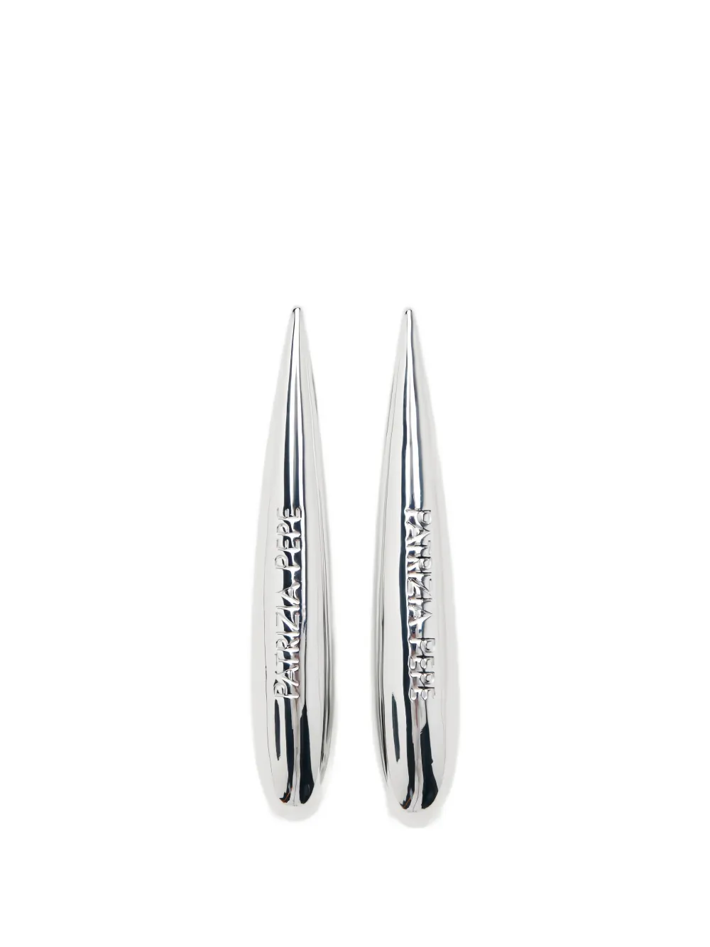 Patrizia Pepe logo-engraved drop earrings - Argento