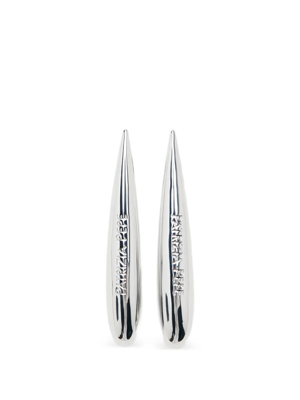 Patrizia Pepe logo-engraved drop earrings - Argento