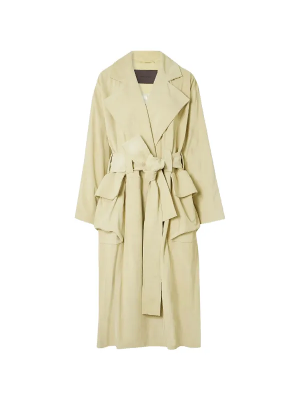 16Arlington Cinzia Suede Trench Coat in Yellow