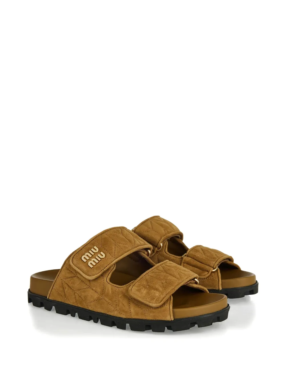 Miu suede double-band sandals Bruin