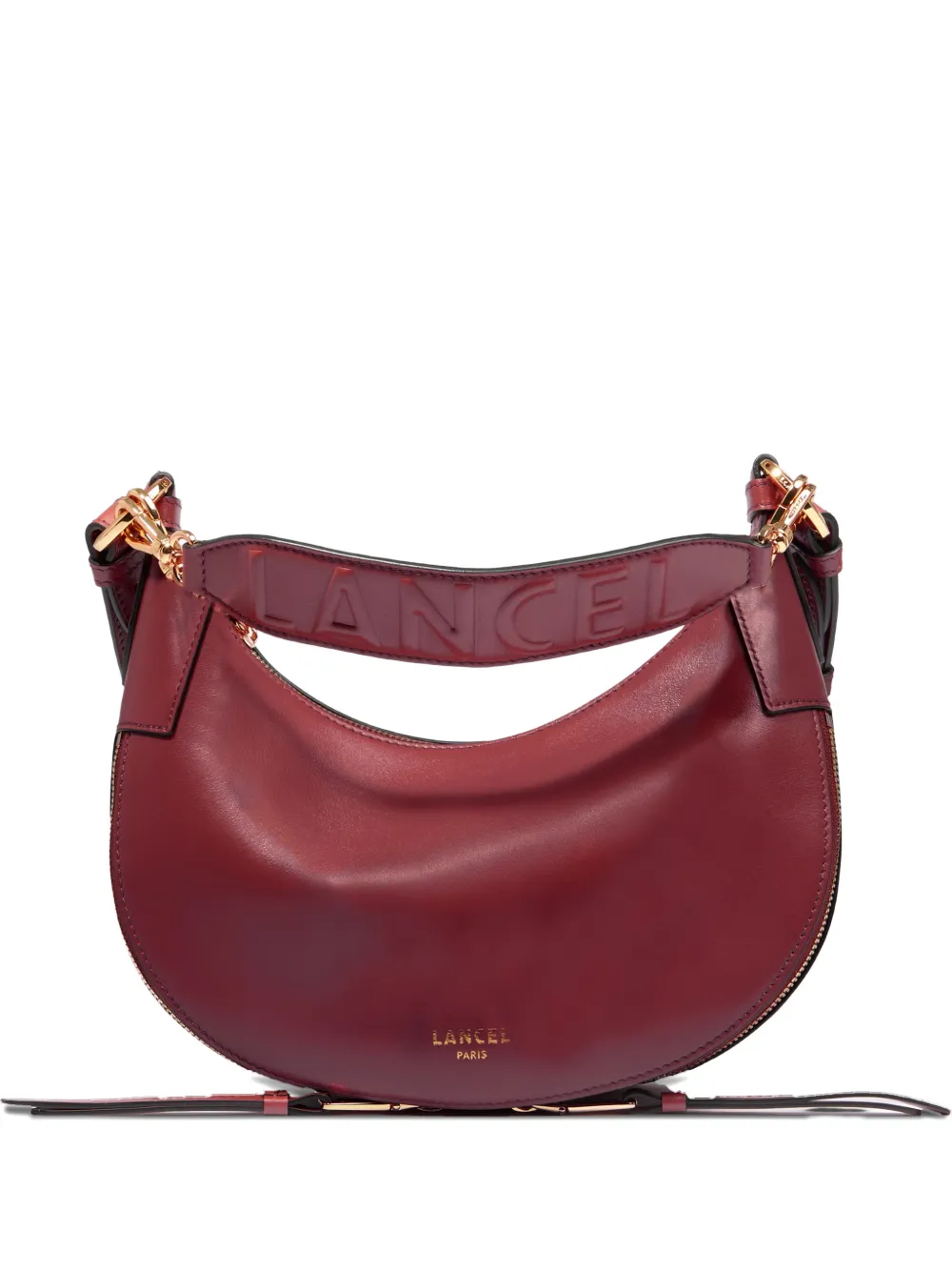 Lancel logo zipped shoulder bag - Rosso