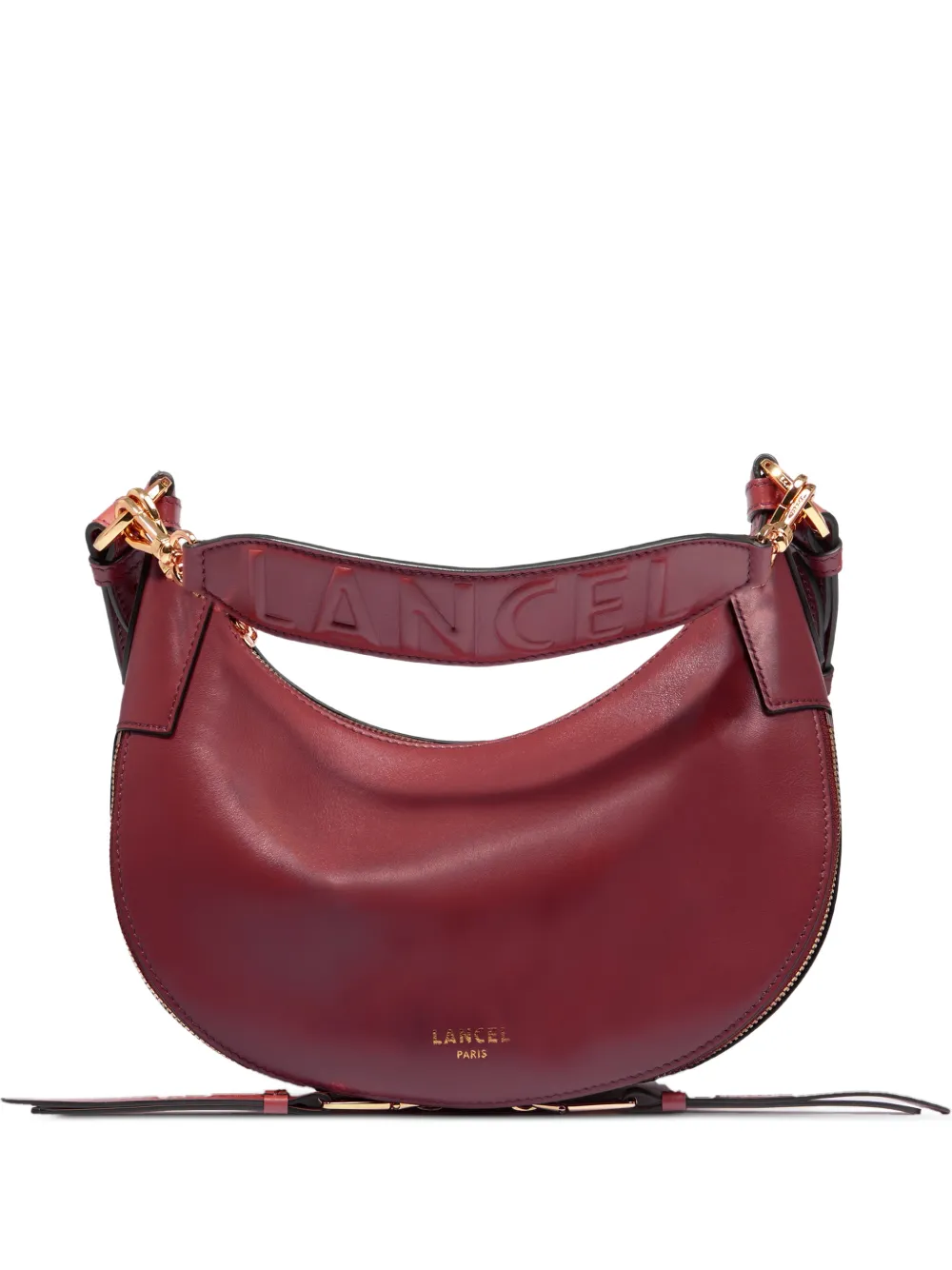 Lancel logo zipped shoulder bag - Rosso