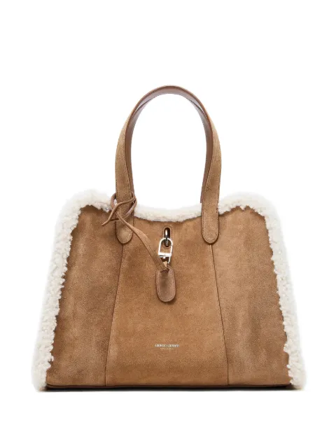Giorgio Armani teddy-trim tote bag