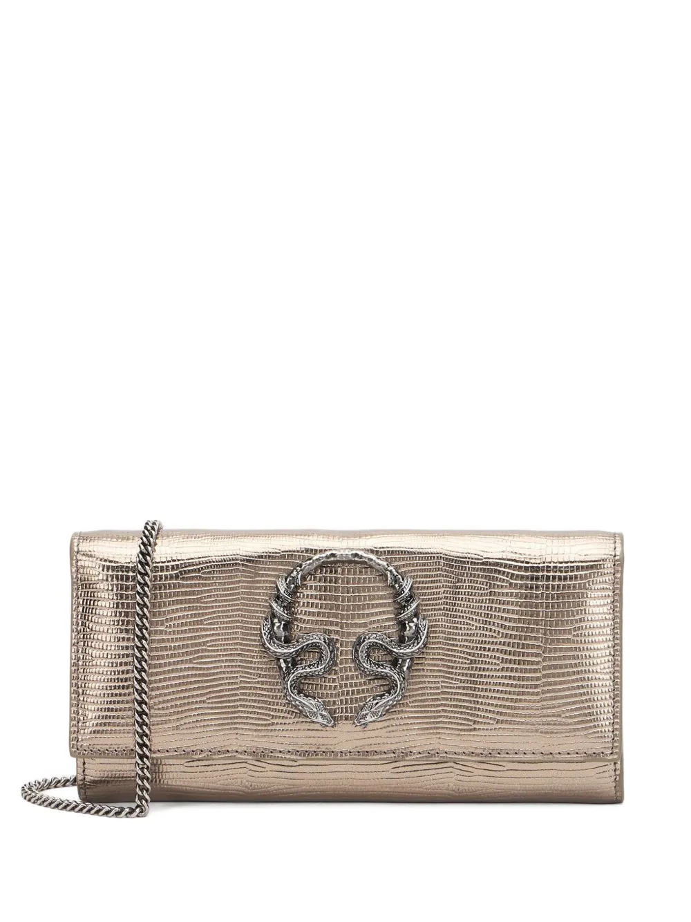 Roberto Cavalli metallic reptile-effect wallet - Toni neutri
