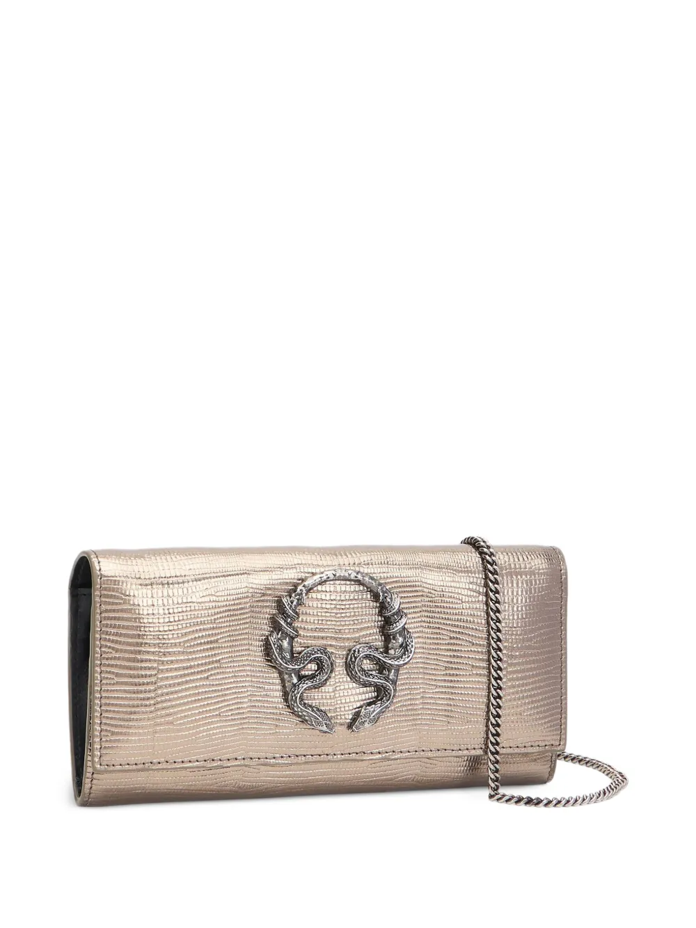  Roberto Cavalli Metallic Reptile-effect Wallet - Neutrals 