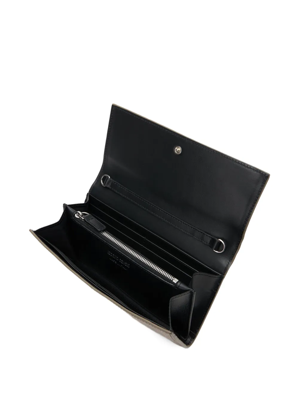 metallic reptile-effect wallet