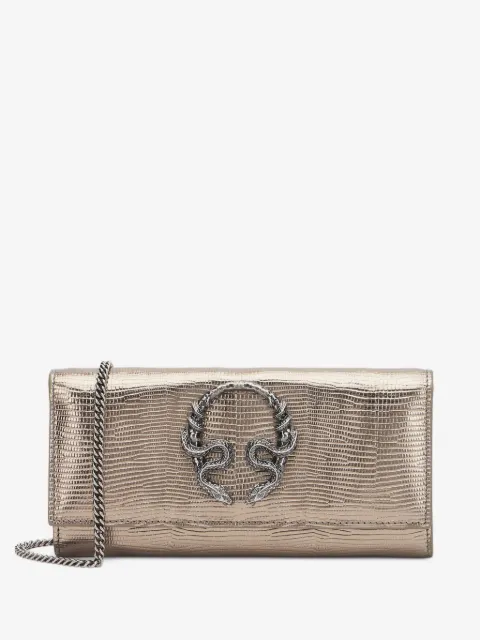 Roberto Cavalli metallic reptile-effect wallet