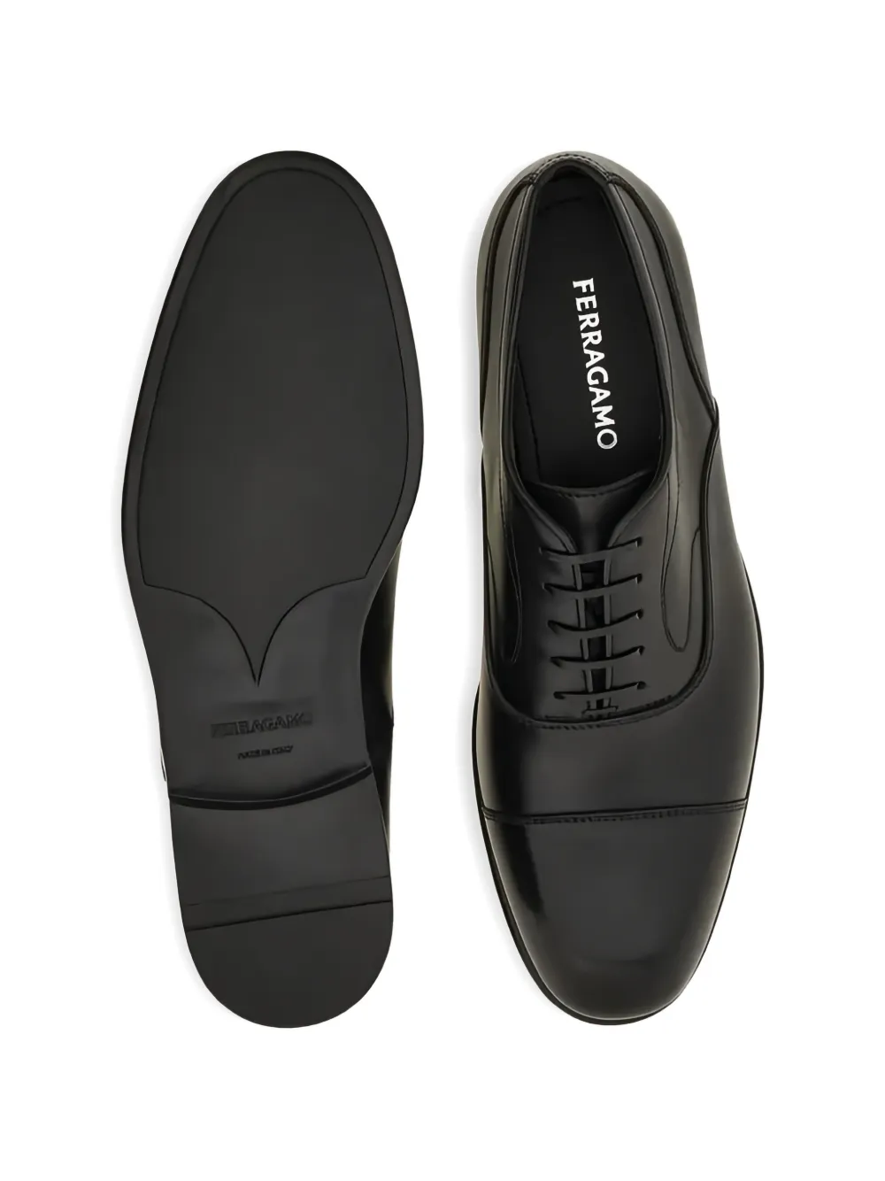 Ferragamo cap-toe lace-up oxford shoes Zwart