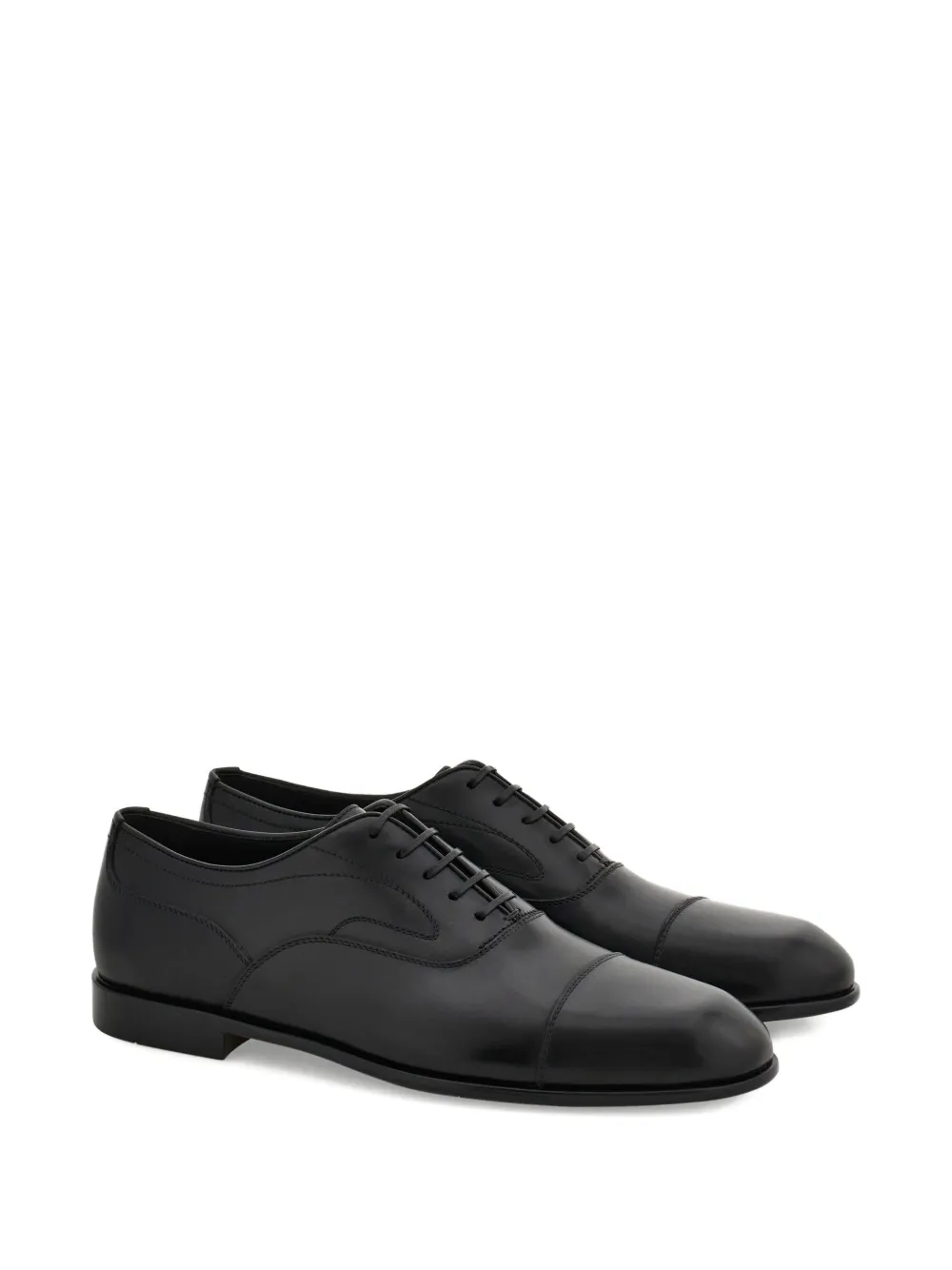 Ferragamo cap-toe lace-up oxford shoes Zwart