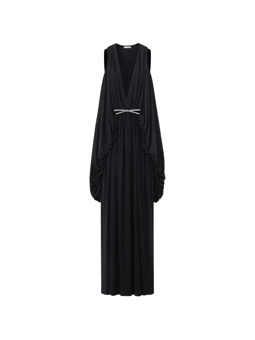 LOEWE draped crystal-bow maxi dress - Nero