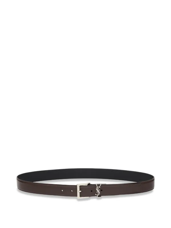 Saint Laurent ロゴバックル ベルト | ブラウン | FARFETCH JP