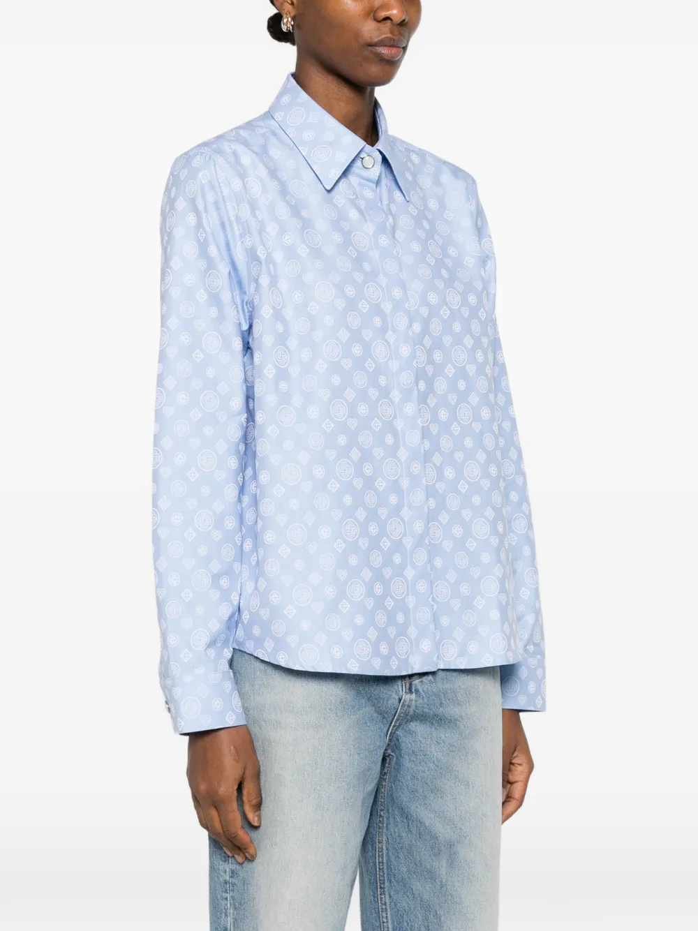  Casablanca Monogram-patterned Shirt - Blue 
