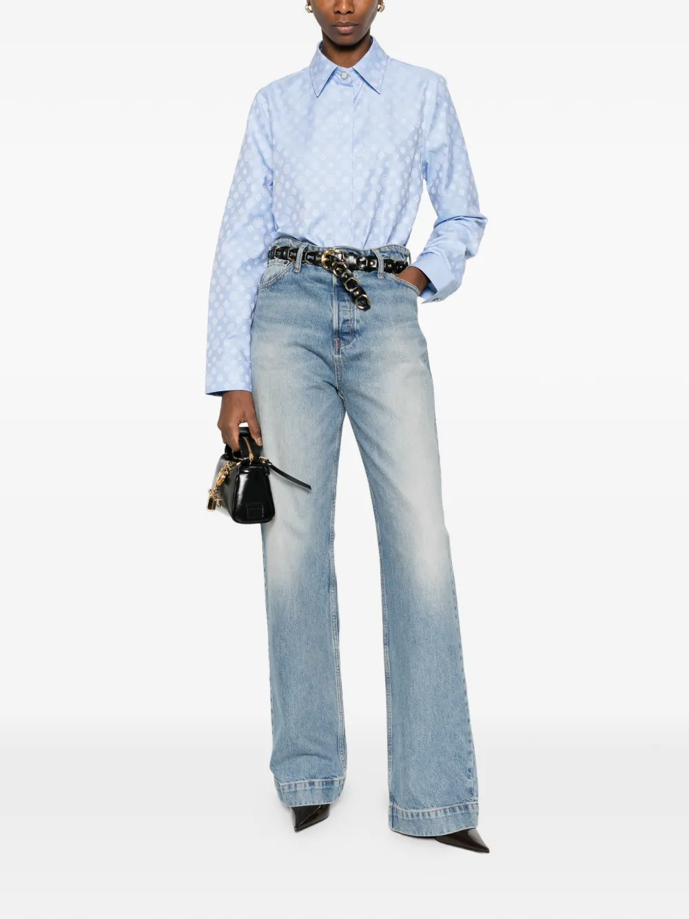  Casablanca Monogram-patterned Shirt - Blue 