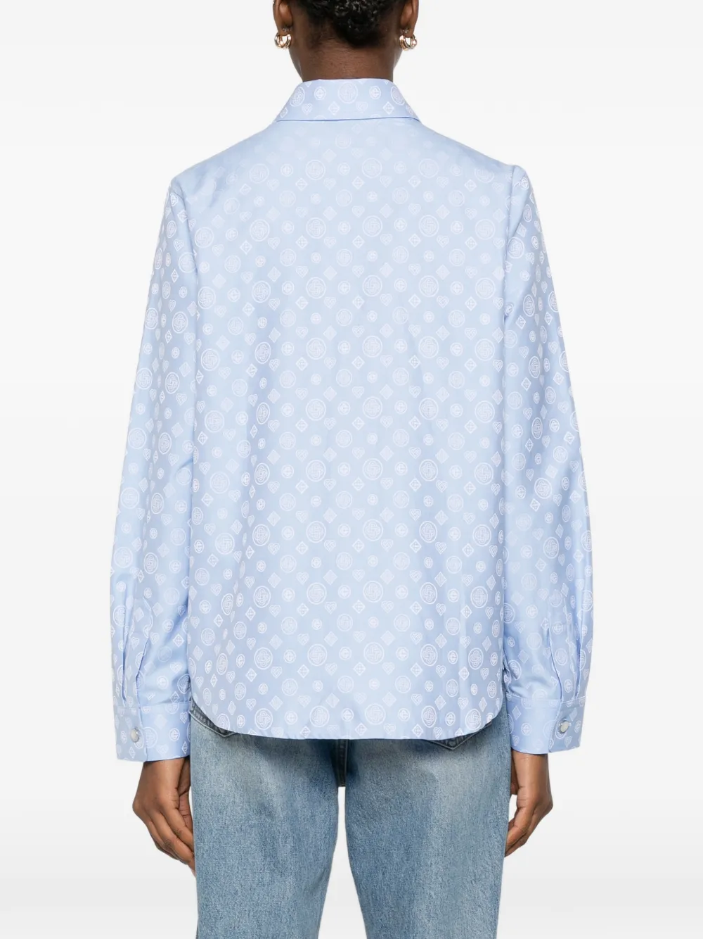 Casablanca Blouse met monogram-print Blauw