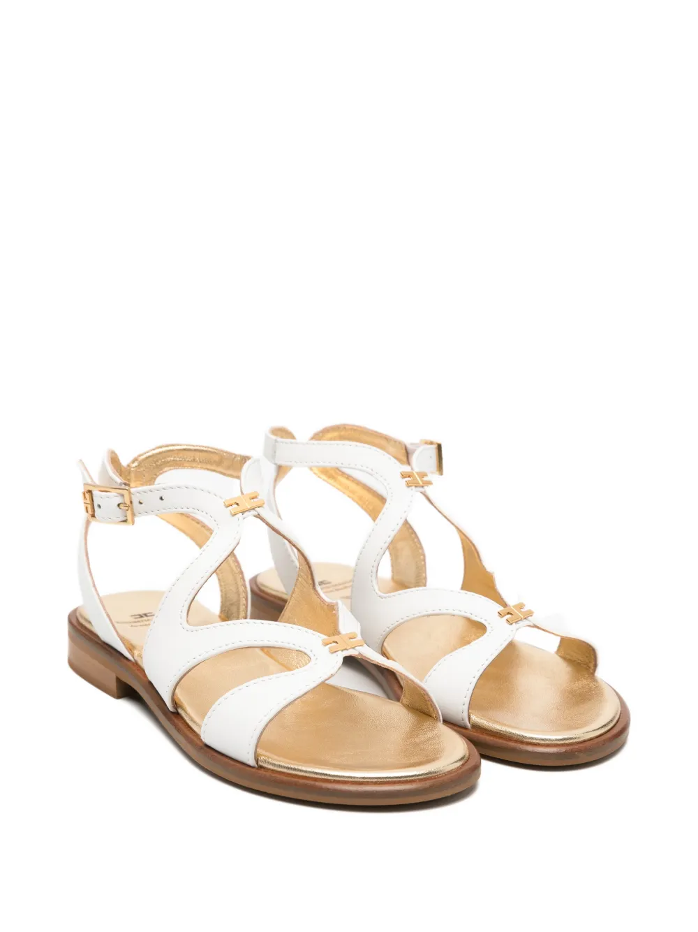 Elisabetta Franchi La Mia Bambina leather sandals - Bianco