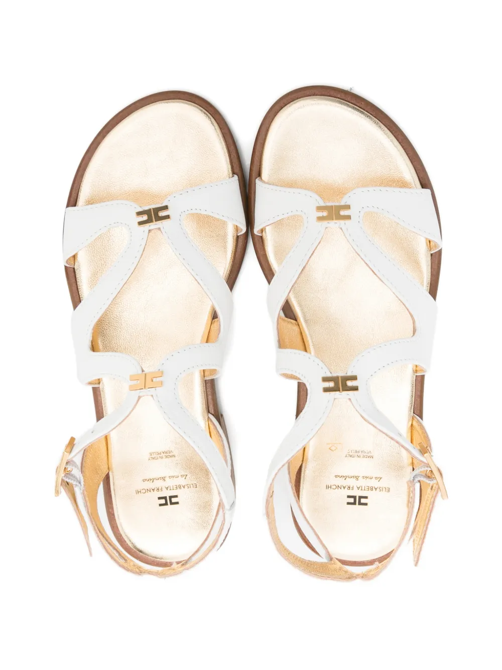 Elisabetta Franchi La Mia Bambina leather sandals Wit